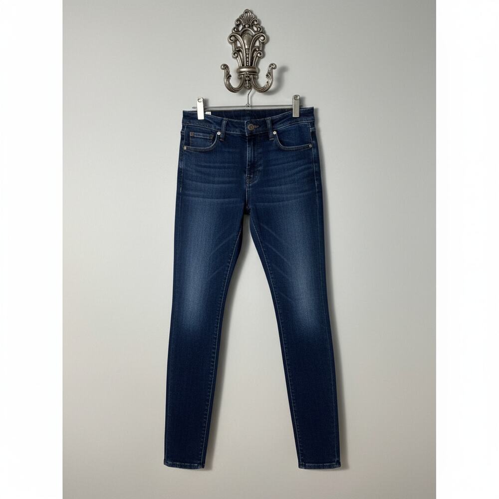 Seven7 · Size 30 · Blue Denim Cotton-Blend Mid-Rise Skinny Jeans 5 Pockets